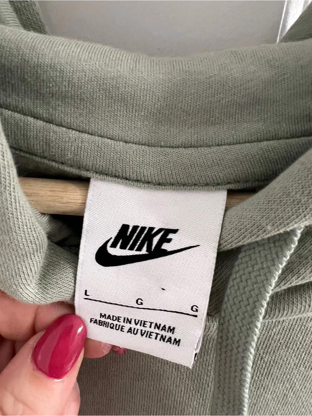 Nike Women's Sage Green Pullover Hoodie- Large
